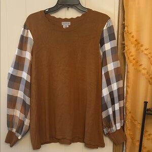 Multiples Tan Knit Sweater